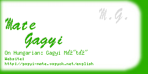 mate gagyi business card